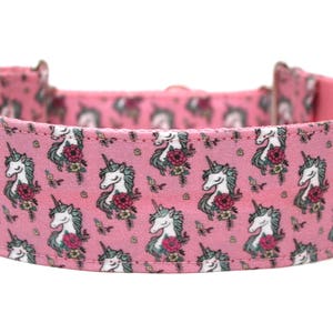 Unicorn Dog Collar 2&quot; wide Martingale Dog Collar for Large Breed Dogs Unicorn Dog Collar