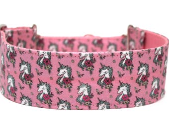Unicorn Dog Collar 2" wide Martingale Dog Collar for Large Breed Dogs Unicorn Dog Collar