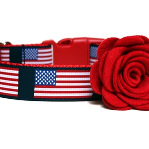 Patriotic Dog Collar 5/8 or 1 American Dog Collar image 3