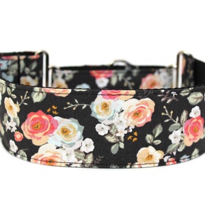 Floral Dog Collar 2&quot; wide Martingale Dog Collar for Large Breed Dogs Flower Dog Collar Rose Dog Collar