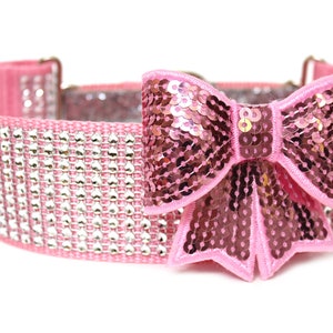 Rhinestone Martingale Dog Collar 2 Pink Glitter Dog Collar image 5