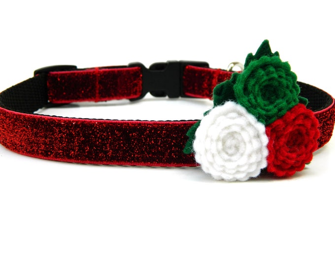 Small Dog Christmas Dog Collar 5/8 Red Dog Collar SIZE Etsy