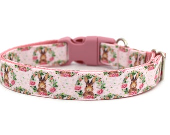 Bunny Dog Collar 1" Pink Easter Spring Collar