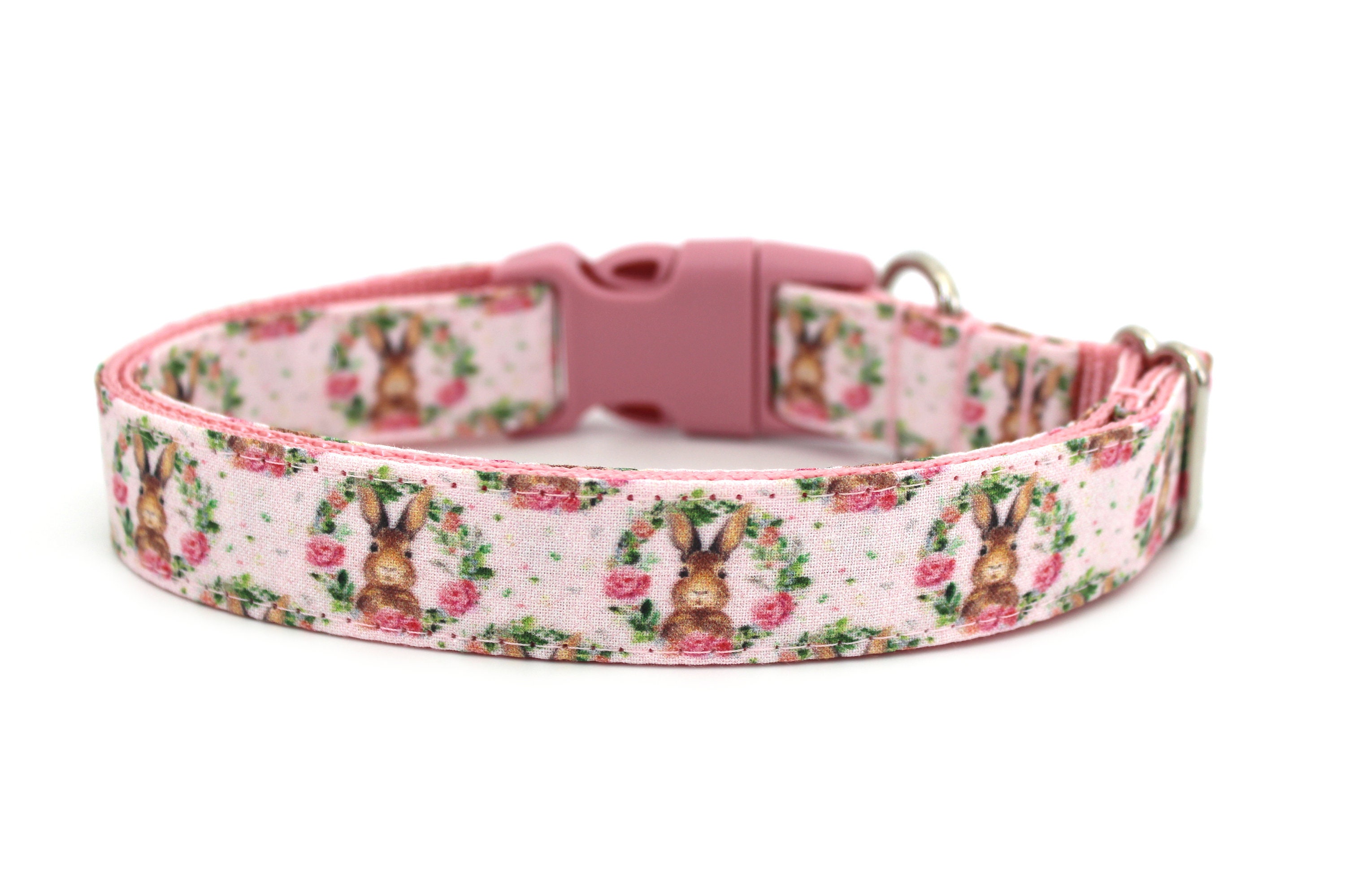 Oster-Hundehalsband Mit Hasen-Muster – 2,5 Cm Breit, Nylon, Verstellbar Größe M/L