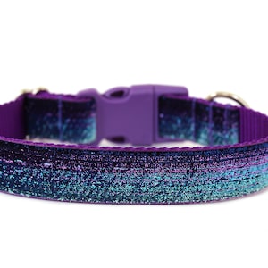 Purple Dog Collar 1&quot; Glitter Dog Collar