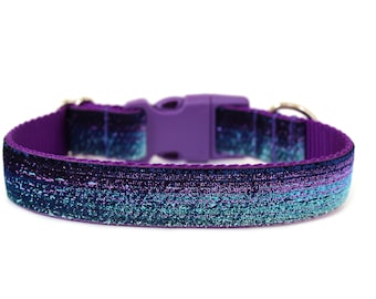 Purple Dog Collar 1" Glitter Dog Collar