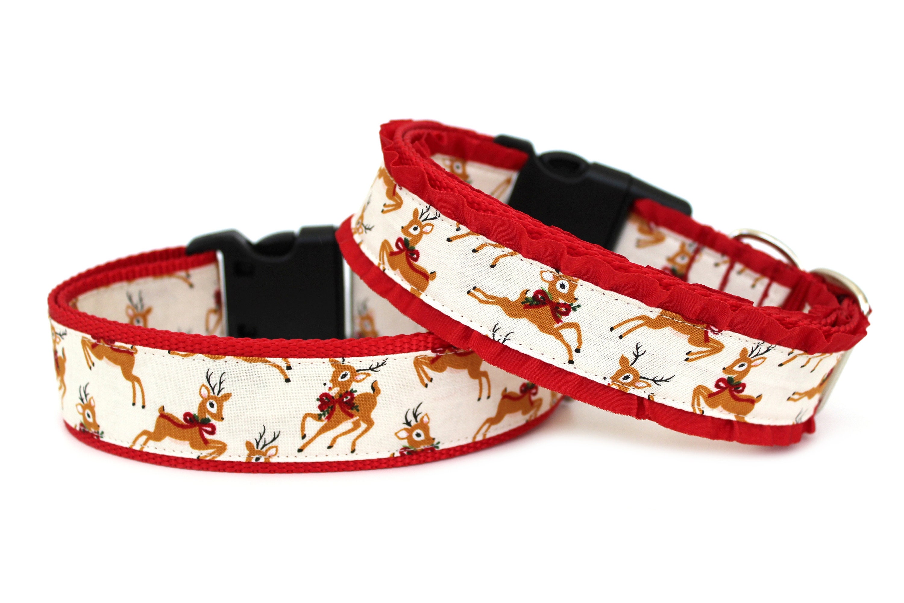 Reindeer Dog Collar 1.5 Christmas Dog Collar Holiday Dog | Etsy