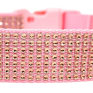 Rose Gold Dog Collar 1 or 1.5 Rhinestone Dog Collar image 2