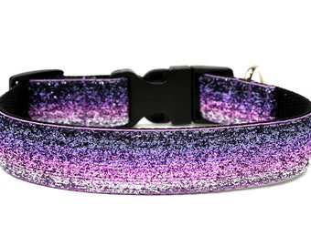 Purple Dog Collar 1&quot; Glitter Dog Collar