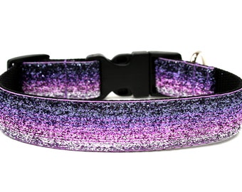 Purple Dog Collar 1" Glitter Dog Collar