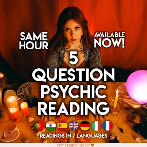5 Fragen Psychic Intuitive Medium Reading-Same Hour Reading-Schnelle Tarot-Astrologie Einsicht-Schnelle Antworten-Telepathie Reading-Psychische Beratung