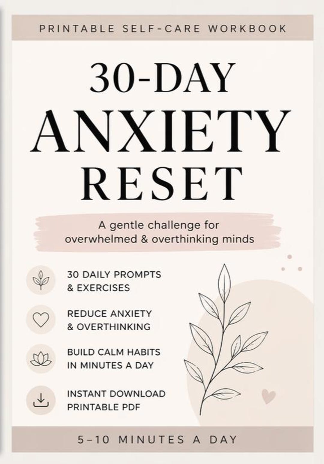 30 Day Anxiety Reset for Night Overthinking – Bedtime Workbook ...