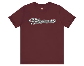 Camiseta Filipenses 4:6 | Camiseta minimalista cristã com versículo bíblico | Camiseta inspiradora com versículo da Bíblia
