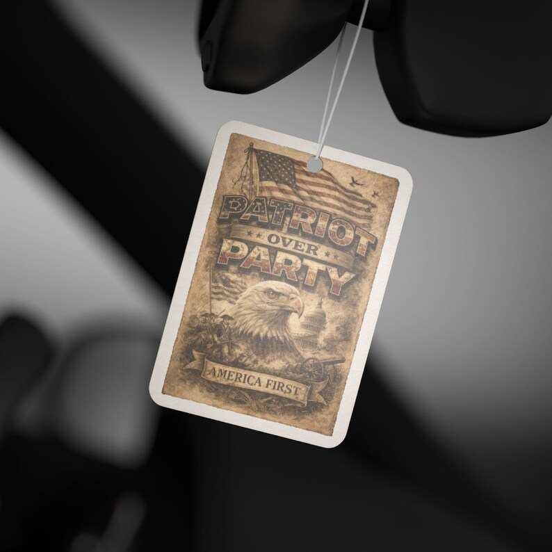 Vintage Americana Flagge Auto Lufterfrischer schmücken | Kiefer, Neuwagen, Black Ice Düfte Bild 7