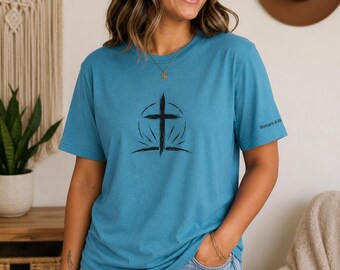 Romans 8:28 Shirt | Minimalist Cross Faith Tee | Unisex Christian Apparel