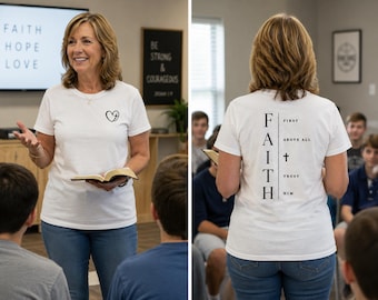 FAITH Christian T-Shirt | First Above All Trust Him Shirt | Minimalist Christian Tee | Faith-Based Graphic Shirt | Bible Inspired Gift
