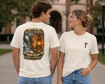Salt & Light Cross tee T-Shirt | Christian Faith Shirt, Matthew 5:13-14