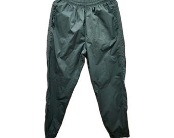 Vintage Nike Running Pants Waterproof Teal Womens Sz Large Pockets, Leg Zippers