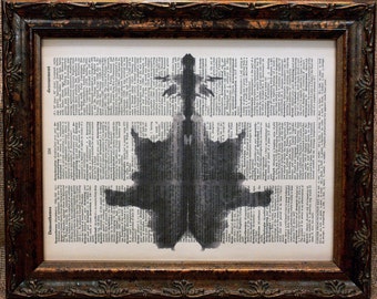 Rorschach Ink Blot 6 Art Print on Dictionary Book Page