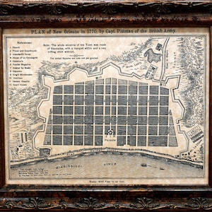 City of New Orleans Map Print of a 1770 Map on Parchment Paper