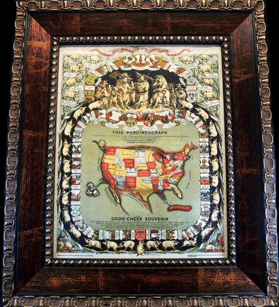 U S Map Shaped As A Pigporcineograph Good Cheer Souvenir Image 0