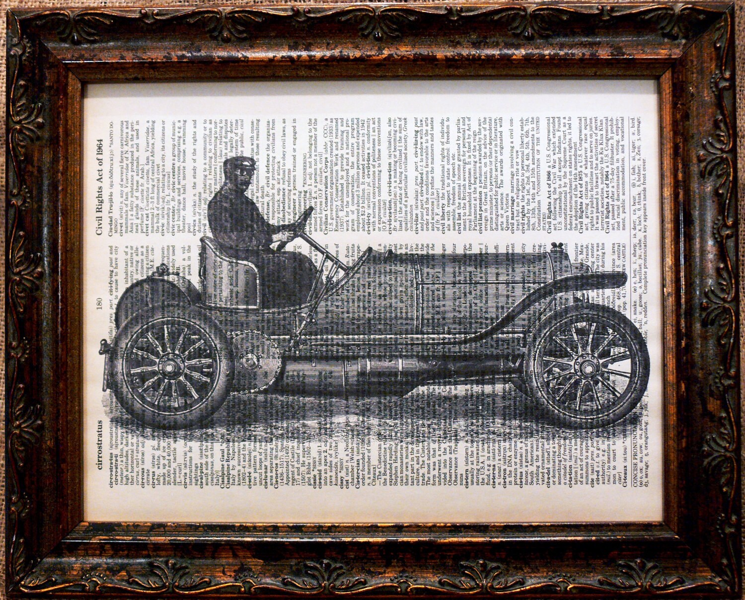 Mercedes Simplex Race Car Art Print on Dictionary Book Page - Etsy