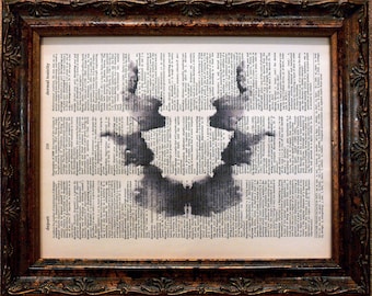 Rorschach Tinta Blot 7 Arte Imprimir en la página del libro del diccionario