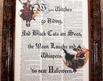 A Page in Time Design Halloween Quote Art Print on Dictionary Book Page