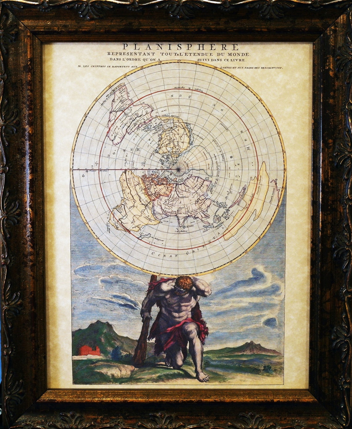 World Map Print of a 1715 Map on Parchment Paper | Etsy