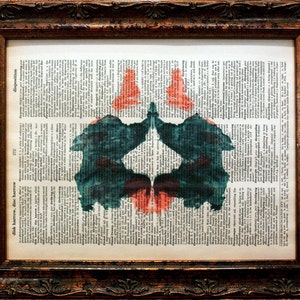 Rorschach Ink Blot 2 Art Print on Dictionary Book Page