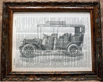 Antiguo automóvil Adler lámina Diccionario libro página