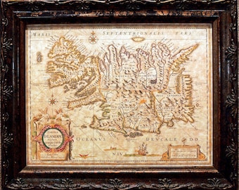 Iceland Map Print of a 1645 Map on Parchment Paper