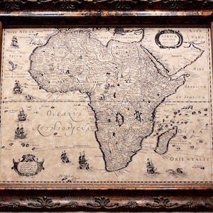 Africa Map Print of a 1640 Map on Parchment Paper