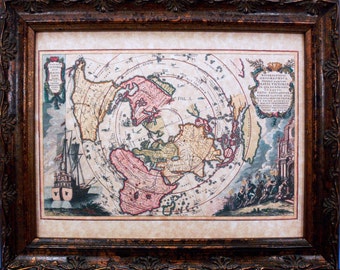 Welt Karte Drucken einer Karte 1700 auf Pergamentpapier
