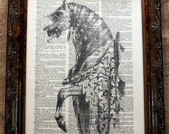 Iron Horse Art Print on Dictionary Book Page