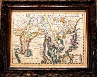 India Region Map Print of a 1632 Map on Parchment Paper