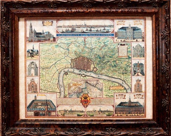 City of Antwerp Map Print of a 1624 Map on Parchment Paper