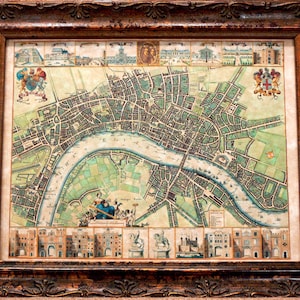 City of London Map Print of a 1688 Map on Parchment Paper
