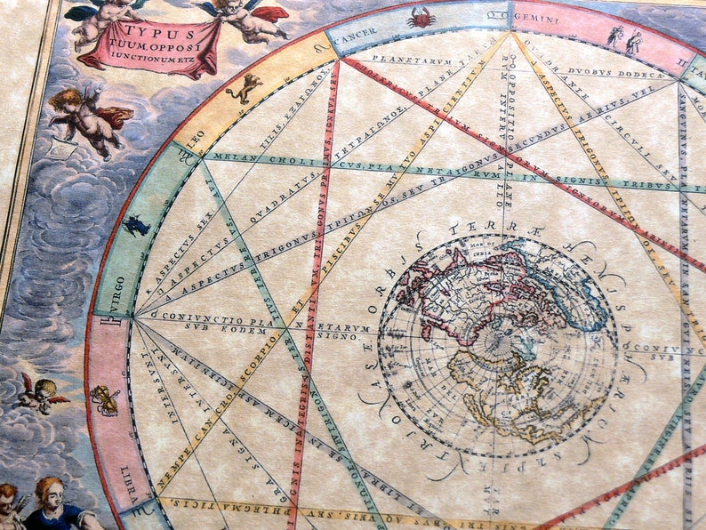 Celestial Chart Map Print of a 1660 Map on Parchment Paper - Etsy