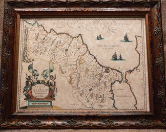 Morocco Map Print of a 1635 Map on Parchment Paper