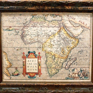 Africa Map Print of a 1570 Map on Parchment Paper