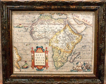 Africa Map Print of a 1570 Map on Parchment Paper