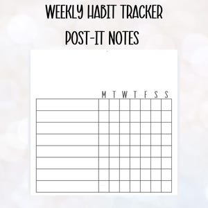 Weekly Habit Tracker Post-it Notes | Goal Setting | Bullet Journal