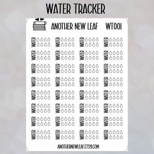 Water Tracker Stickers | Planner, Journal, Calendar | 32 White or Transparent Stickers