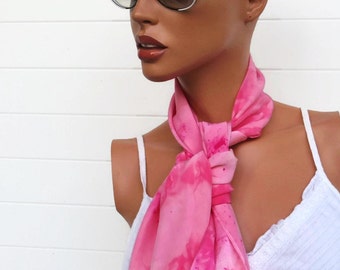 Hand Dyed Silk Scarf Pink