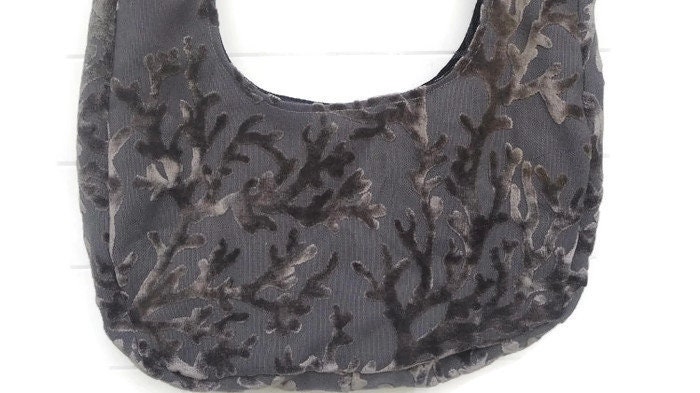Grey Gray Cut Velvet Bag | Etsy