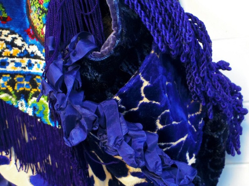 Backpack Rucksack Vintage Cut Velvet Bag Purse Handbag Etsy