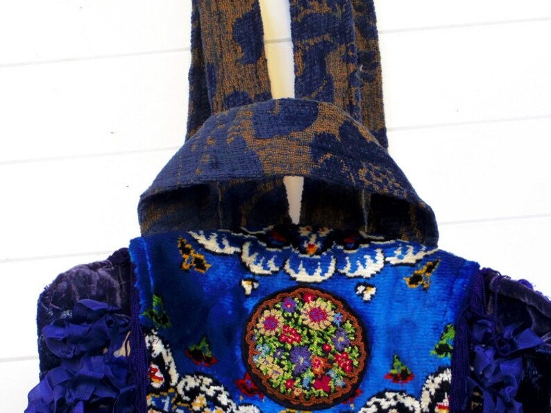 Backpack Rucksack Vintage Cut Velvet Bag Purse Handbag Etsy