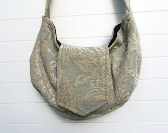 Bohemian Gypsy Bag Purse Robin's Egg Blue and Ivory Chenille