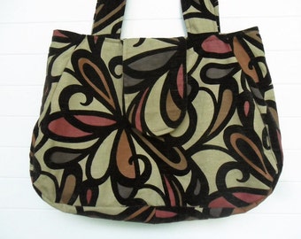 Hippie Bohemian Bag Purse Floral Cut Velvet